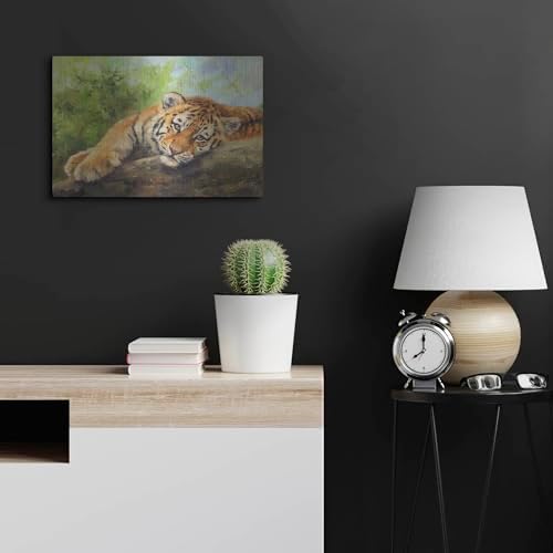 Tiger Cub Rock2 by David Stribbling Metal Wall Art 24x16