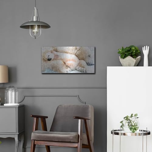 Sleepy Polar Metal Wall Art 24x12