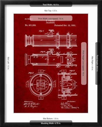 Telescope Vintage Patent 1891 Wall Art Print by Cole Borders