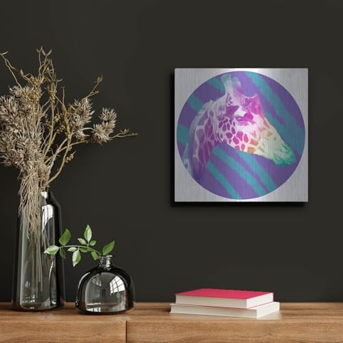 Faded Giraffe Metal Wall Art by Dawg Painter 12x12
