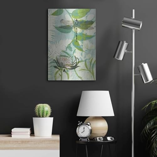 The Elusive Dragonfly and Waratah Metal Wall Art 16x24