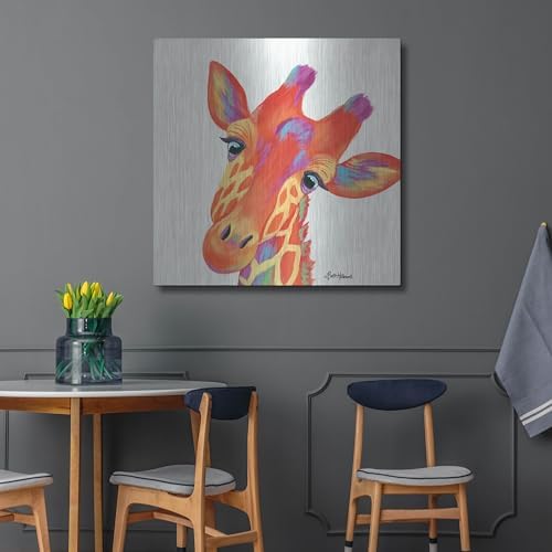 Cheery Giraffe Metal Wall Art 36x36