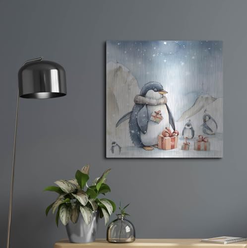 Penguin Presents Metal Wall Art 24x24 Inches