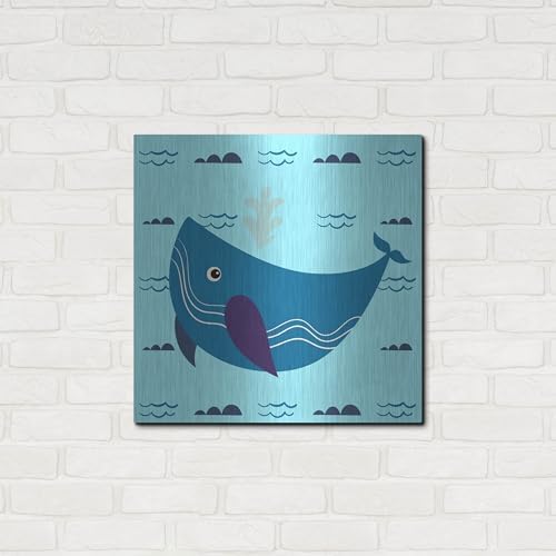 Cute Whale 2 Metal Wall Art 24x24