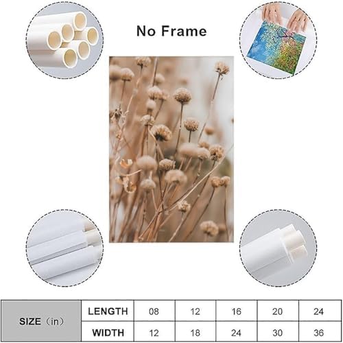 GUAHDQA Dried Flowers Canvas Wall Art 12x18inch