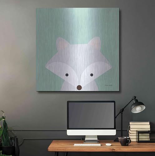 Cuddly Fox Metal Wall Art 36x36