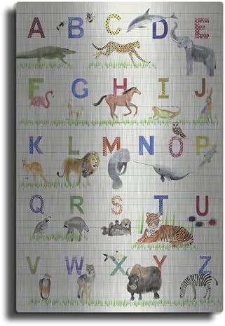 Alphabet Animals Metal Wall Art by Alicia Ludwig 12x16
