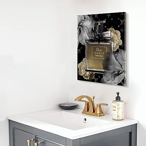 Fashion Perfume Flower Painting 24x18 Inch Canvas Wall Art