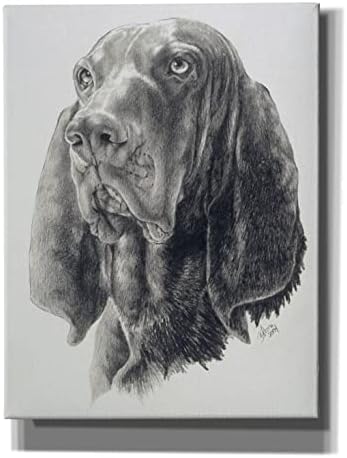 Black Tan Coonhound Canvas Wall Art by Barbara Keith 26x34