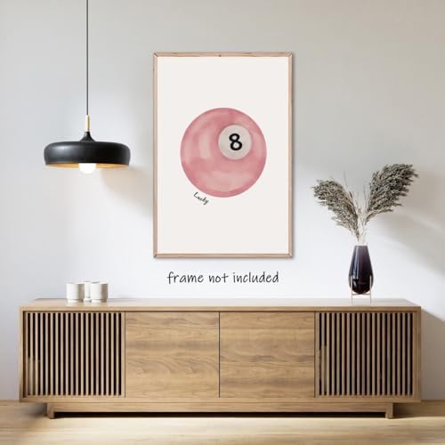 SFAOHPR Vintage Pool Ball Wall Art Retro 12x16inch Poster