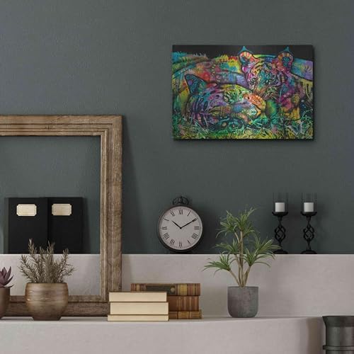Mama Tiger and Cub Metal Wall Art by Dean Russo 16x12