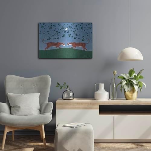 Twilight Tigers Metal Wall Art by Susan Henke 24x16