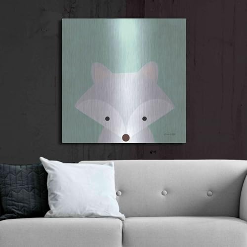 Cuddly Fox Metal Wall Art 36x36
