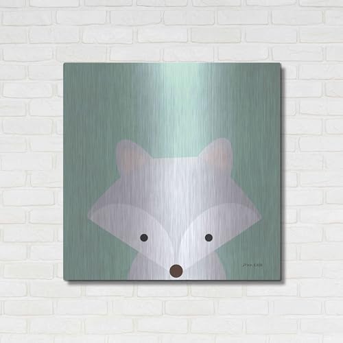 Cuddly Fox Metal Wall Art 36x36