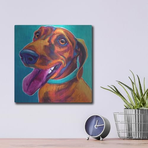 Dachshund - Turquoise Metal Wall Art