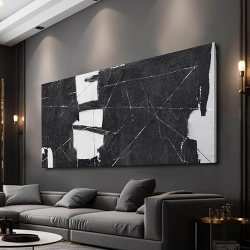 VAYIMDH Black Art Abstract Wall Decor 29x58 Inches