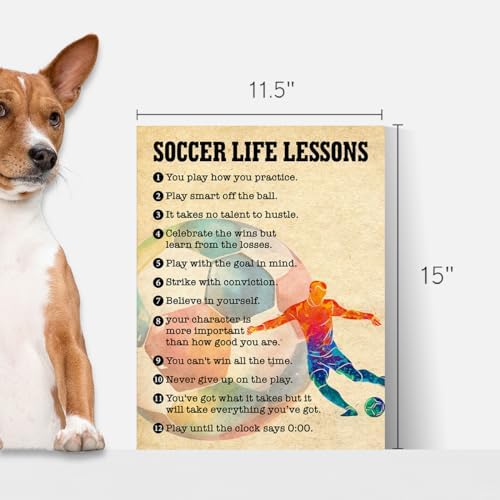 Soccer Wall Art Canvas Painting Framed Decor for Home Office
