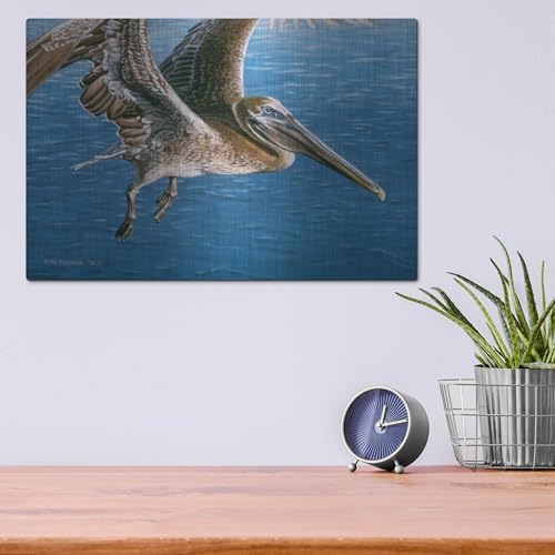 Flying Pelican Metal Wall Art by Ron Parker 16x12