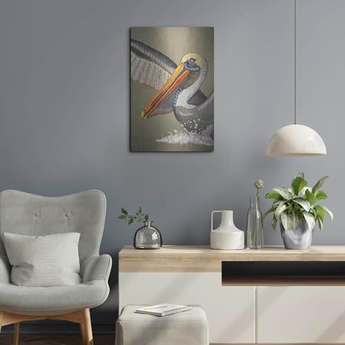 Pelican Bath Metal Wall Art by Bebe Keith 16x24