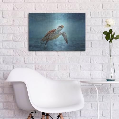 Sea Turtle 2 Metal Wall Art 24x16