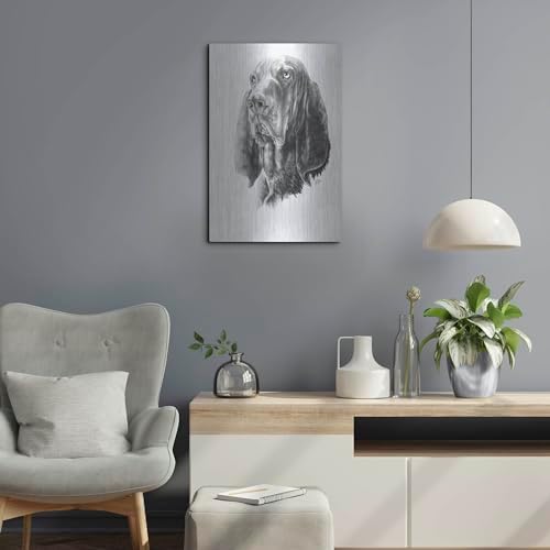 B and T Coonhound Metal Wall Art 16x24