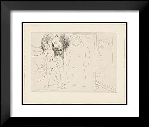 ArtDirect Pablo Picasso Framed Art Print Sculptor with Sculpture and Other Works Plate Five Le Chef DOeuvre Inconnu