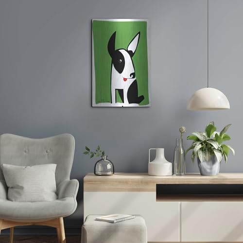 Dog on Green Metal Wall Art 16x24