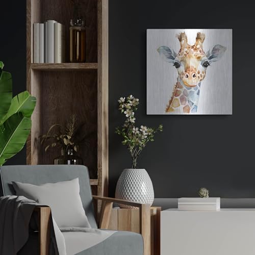 Baby Giraffe Metal Wall Art 24x24 Inches