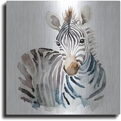 Baby Zebra Metal Wall Art 12x12