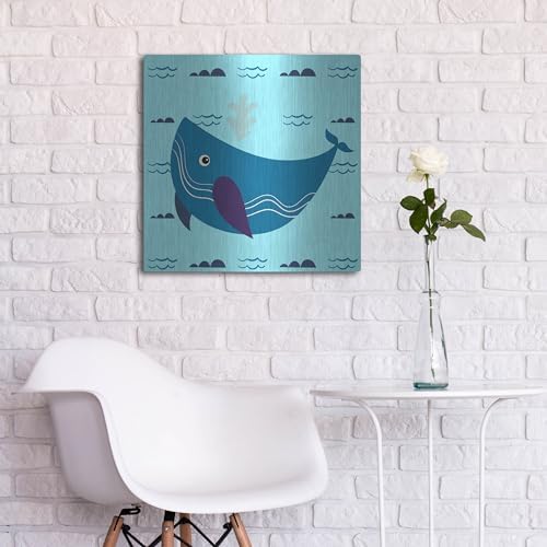 Cute Whale 2 Metal Wall Art 24x24