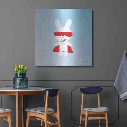 Rabbit Super Hero Metal Wall Art 36x36