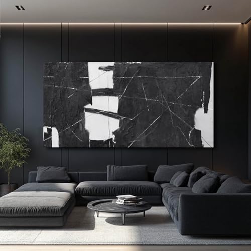VAYIMDH Black Art Abstract Wall Decor 29x58 Inches