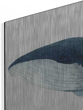 Humpback Whale Blue Metal Wall Art 24x12