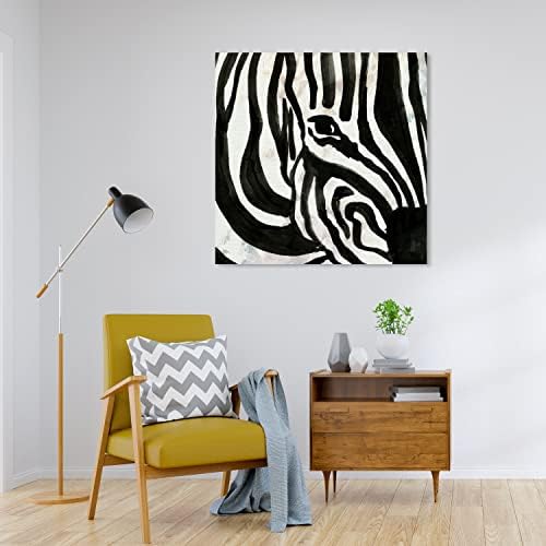 Wynwood Studio Animals Modern Canvas Art Black and White Zebra 30x30