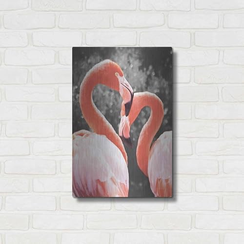 Flamingo II on BW Metal Wall Art by Debra Van Swearingen