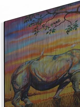 Buddha Rhino Metal Wall Art 24x16