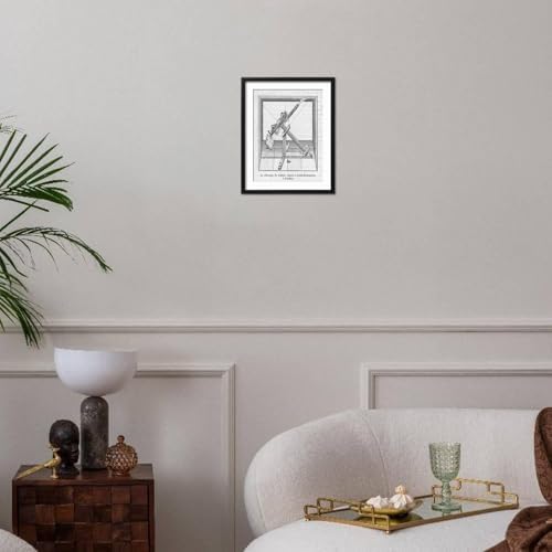Galileos Telescope Wall Art Print 16x20 Black Frame