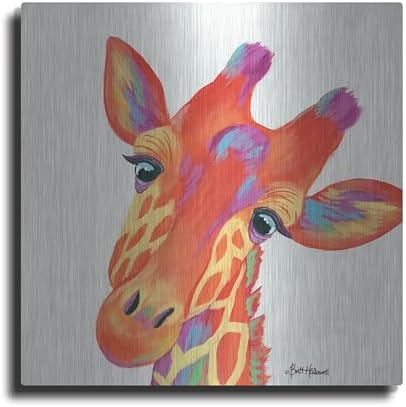 Cheery Giraffe Metal Wall Art 36x36