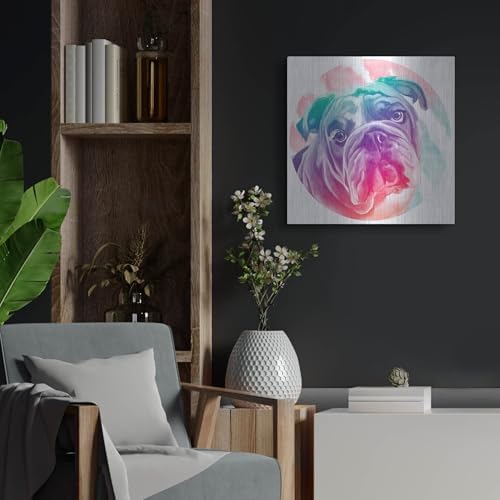 Faded Bulldog Metal Wall Art 24x24