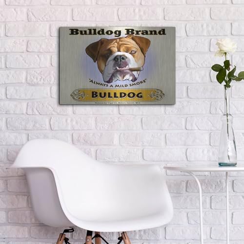 Bulldog Cigar Metal Wall Art 24x16