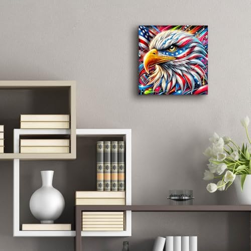 Epic Art Bald Eagle Abstract Wall Art 12x12