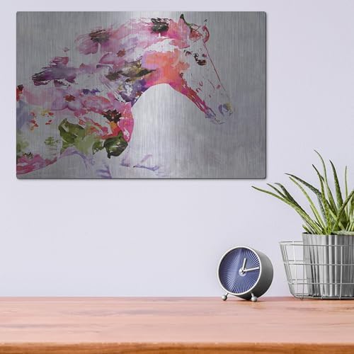 Abstract Pink Horse Metal Wall Art 16x12