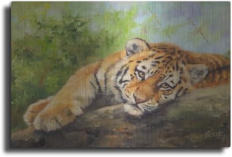 Tiger Cub Rock2 by David Stribbling Metal Wall Art 24x16