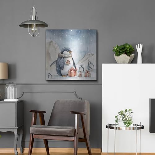 Penguin Presents Metal Wall Art 24x24 Inches