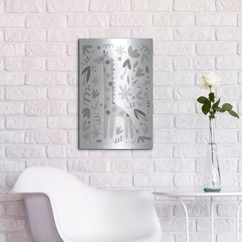 Sleepy Giraffe Metal Wall Art 16x24