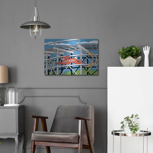 Jack Rabbit Roller Coaster Metal Wall Art 24x16