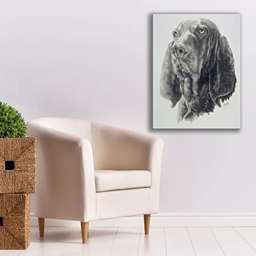 Black Tan Coonhound Canvas Wall Art by Barbara Keith 26x34