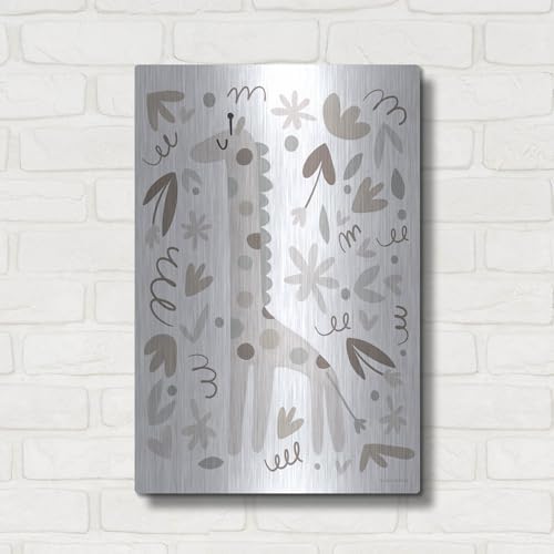 Sleepy Giraffe Metal Wall Art 16x24