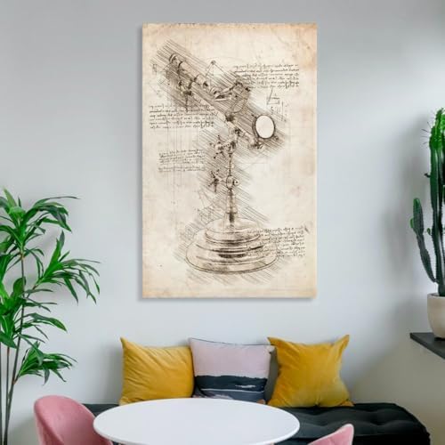 Telescope Inspired Sketches Wall Art Poster 20x30inch