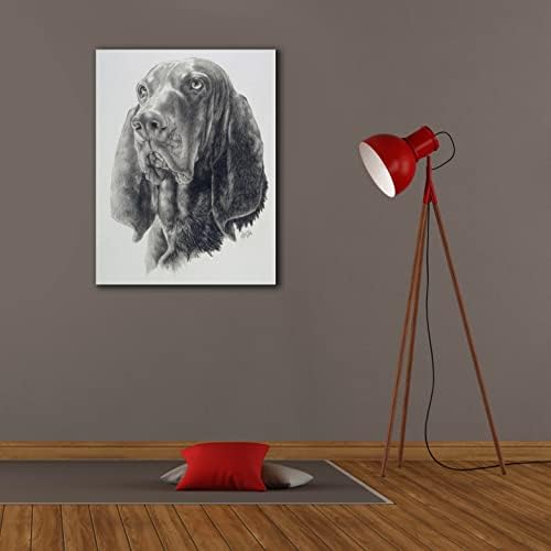 Black Tan Coonhound Canvas Wall Art by Barbara Keith 26x34